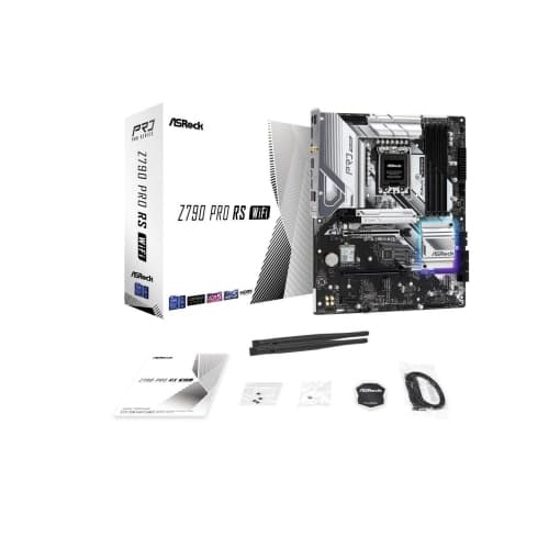 ASRock PRO Z790 PRO RS WiFi Intel LGA1700 (14th,13th,12th Gen) ATX Motherboard, 4 DDR5 Slots, PCIE 5.0x16, Realtek ALC897 7.1 CH, Dragon 2.5G LAN, WiFi 6E+Bluetooth, 8 SATA3, 4 Hyp