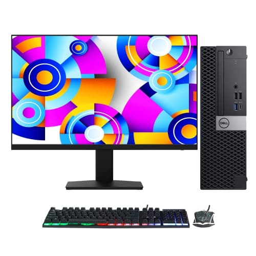 Refurbished (Good) - Dell OptiPlex 5060/7060 SFF Desktop PC Gaming Computer, New 24 inch Screen (Core i5 8th Gen/ New 2TB SSD(fast boot)/ 16GB RAM/ WIN 11 Pro) GT 1030 Graphics
