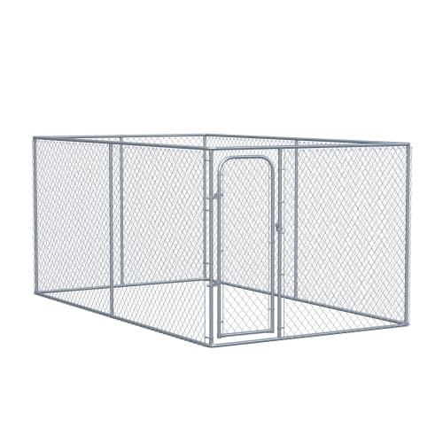 PawHut 13' x 7.5' x 6' Extra Large Outdoor Dog Kennel, Walk-in Dog Run House, Chain-Link Mesh Sidewalls, Puppy Kennel Backyard Playpen for Training