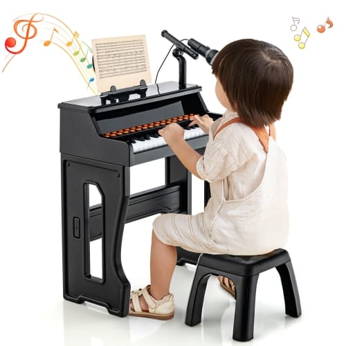 Gymax 37-Key Music Piano Keyboard Kids Learning Toy Instrument w/ Microphone