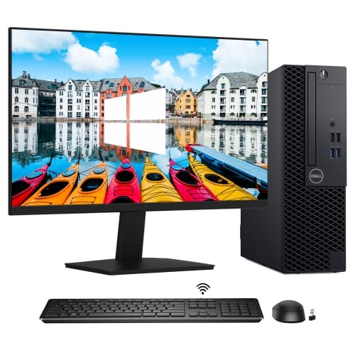 Refurbished (Good) - Dell OptiPlex 3070 SFF Desktop Computer PC, Intel Hexa-Core i5 9th Gen Processor, 16GB DDR4 RAM, 256GB NVMe SSD, Windows 11 Pro, HDMI, New 24inch Monitor, WIFI