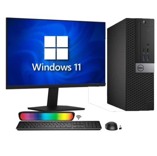 Refurbished (Good) - Dell Computer OptiPlex 3070 SFF Desktop PC| Intel Hexa-Core i5 9th Gen upto 4.40GHz| Windows 11 Pro| 512GB NVMe SSD| 16GB DDR4 RAM| New 24 inch Monitor| HDMI