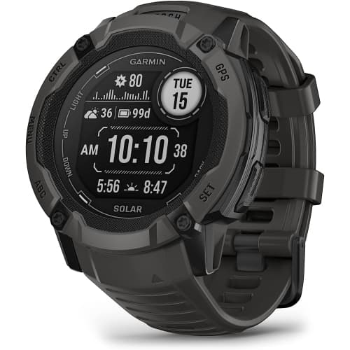 Refurbished (Good): Garmin Instinct 2X Solar, Rugged GPS Smartwatch, Built-in Flashlight, Solar Charging Capability, Multi-Band GNSS, Graphite