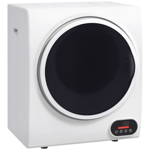 HOMCOM 850W 9lbs Electric Portable Compact Laundry Clothes Dryer, 1.5 cu.ft Portable Tumble Dryer with Stainless Steel Drum, for Apartment, Home, White