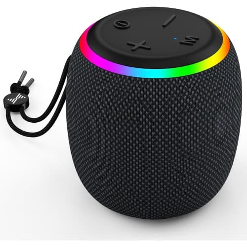 Bluetooth Speaker, Wireless Speaker with Dynamic Light Show, TWS, Crisp Sound, Portable Speaker for Phones, Tables, Indoor, Outdoor