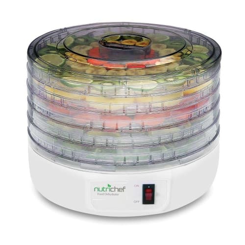 NutriChef Electric Food Dehydrator, Multi-Tier Meat & Beef Jerky, Fruit & Vegetable Dryer with 5 Stackable Trays, Easy-Clean, High-Heat Circulation, Home Use