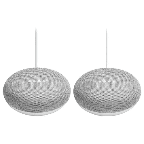 Refurbished ( Good )- Google Nest Mini 2nd Gen Smart Speaker (2 Pack) - Chalk - GA00824-CA