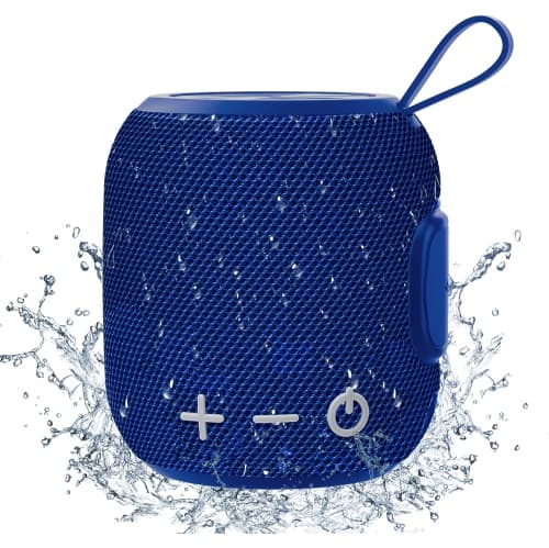 Bluetooth Speaker Wireless Bluetooth 5.0, Mini Portable Speakers 360 HD Surround Sound Stereo IPX7 Waterproof for Inside and Outdoor Speaker Blue