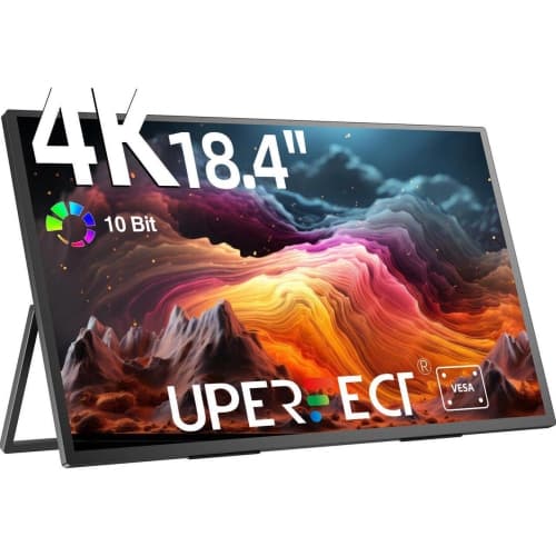 UPERFECT 18.4" 4K Portable Monitor Ultra HD Gaming Display HDMI Type C*2 Laptop Screen UHD Gaming Monitor 10Bit Adjustable Stand