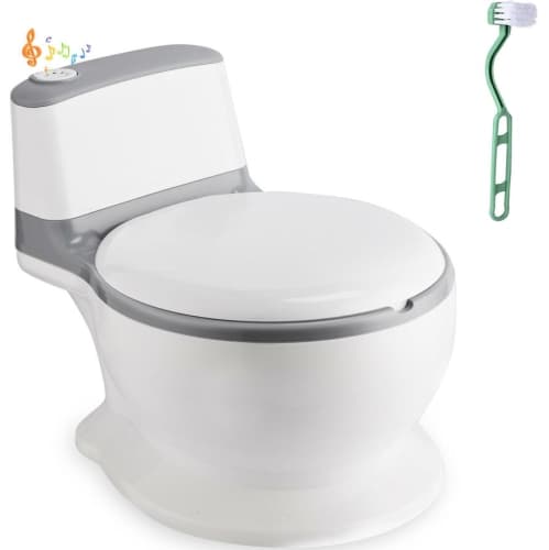 Toddler Potty Training Toilet Lifelike Flushing Sound for Ages 18 Months with Rear Paper Storage Space
