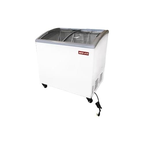 NEW AIR RÉFRIGÉRATION Commercial 35" 7.3 Cu. Ft. Curved Glass Ice Cream Freezer (NIF-35-CG) - White/Grey