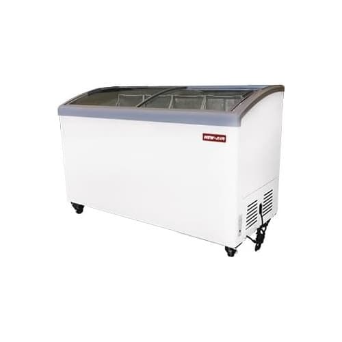 NEW AIR RÉFRIGÉRATION Commercial 61" 14 Cu. Ft. Curved Glass Ice Cream Freezer (NIF-61-CG) - White/Grey