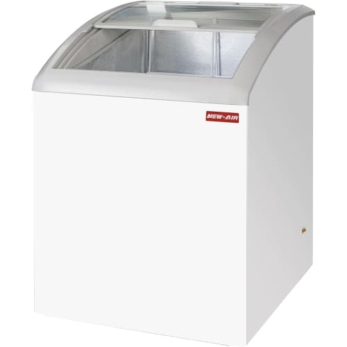 NEW AIR RÉFRIGÉRATION Commercial 24" 4.4 Cu. Ft. Curved Glass Ice Cream Freezer (NIF-24-CG) - White/Grey