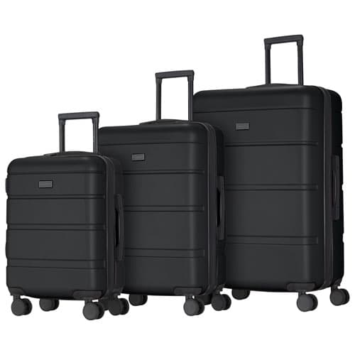 Bugatti Barcelona 3-Piece Hardside Luggage Set - Black - Only at Best Buy