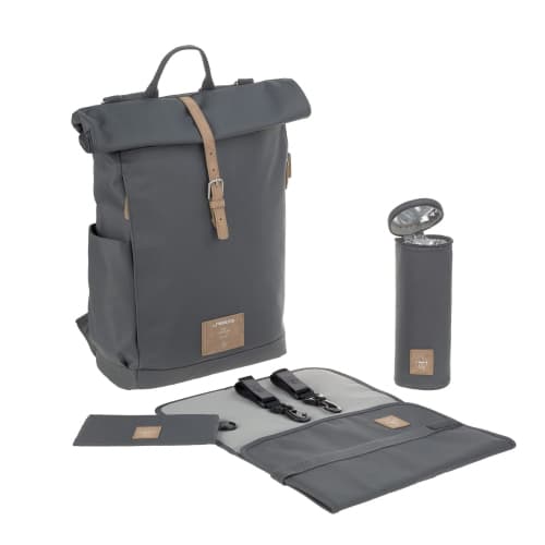 Lassig - Green Label - Rolltop Backpack Diaper Bag - Anthracite