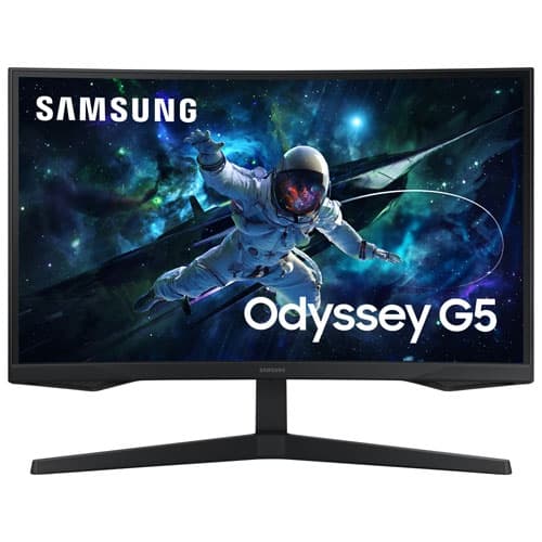 Open Box - Samsung Odyssey G5 32" QHD 165Hz 1ms GTG Curved VA LED FreeSync Gaming Monitor (LS32CG550ENXZA) – Black