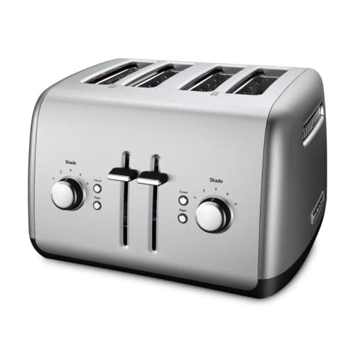KitchenAid 4-Slice Toaster with Manual High-Lift Lever, Contour Silver, KMT4115CU