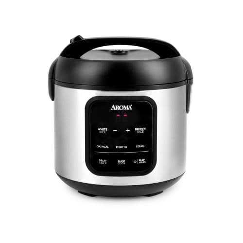 AROMA® Digital Rice Cooker, 4-Cup (Uncooked) / 8-Cup (Cooked), Steamer, 2 Qt, Stainless Steel Exterior