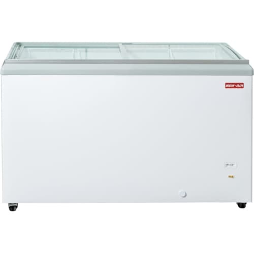 NEW AIR RÉFRIGÉRATION Commercial 60″ 16.1 Cu. Ft. Flat Glass Ice Cream Freezer (NIF-60-FG) - White/Grey