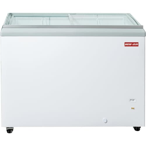 NEW AIR RÉFRIGÉRATION Commercial 41″ 9.9 Cu. Ft. Flat Glass Ice Cream Freezer (NIF-41-FG) - White/Grey