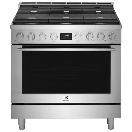 Electrolux 36" 4.4 Cu. Ft. Slide-In True Convection Dual-Fuel Range (ECFD3668AS) - Stainless