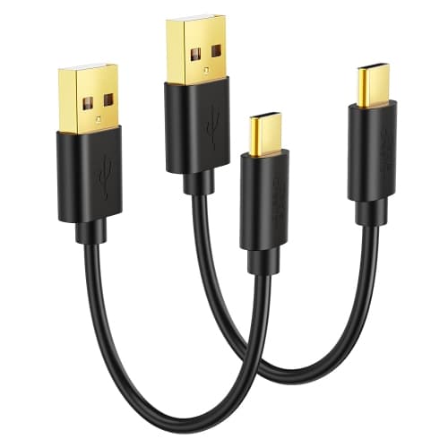 [2-Pack] Short USB to USB C Cable 6 inch, USB A to USB C Cable Fast Charging Cable, 3A Type C Cable