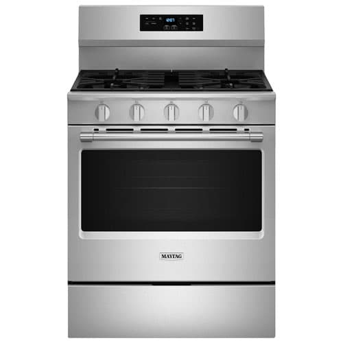 Maytag 30" 5.0 Cu. Ft. Fan Convection 5-Burner Freestanding Gas Air Fry Range (MFGS6030RZ) - Stainless Steel