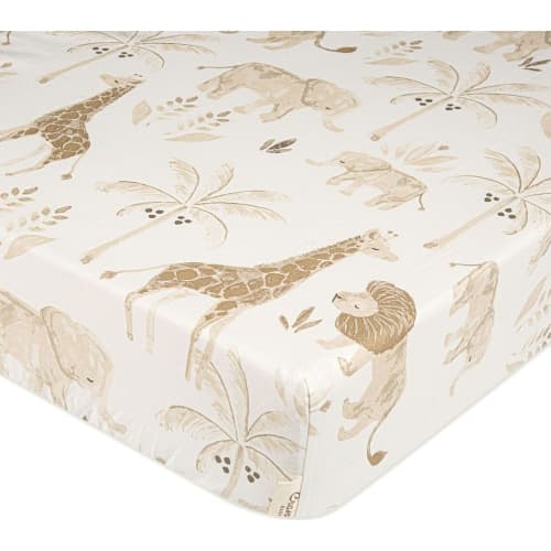 Crane Baby Kendi Fitted Crib Sheet - Safari Animal
