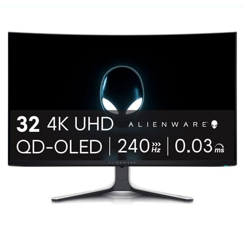 Alienware 32" 4K UHD 240Hz 0.03ms Curved QD OLED Gaming Monitor (AW3225QF) - Lunar Light