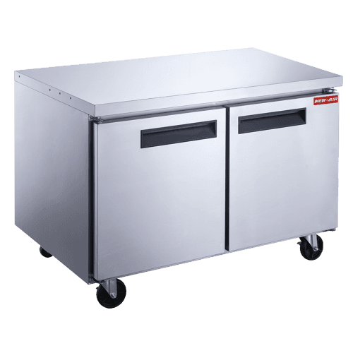 NEW AIR RÉFRIGÉRATION NUF-048-SS Commercial 48″ Stainless Steel 12.2 cu ft Double Door Undercounter Freezer - Ideal For Commercial Kitchens, Restaurants and Cafeterias
