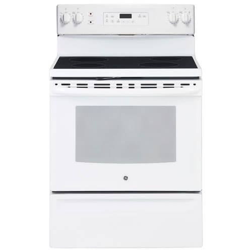 Open Box - GE 30" 5.0 Cu. Ft. Electric Range (JCB630DKWW) - White on White - Scratch & Dent