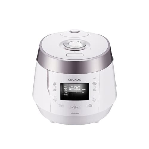 CUCKOO CRP-P1009SW 10-Cup Heating Pressure Rice Cooker & Warmer with Nonstick Inner Pot, 13 Menu Modes, Fuzzy Logic Tech, 3 Voice Guide, Auto Clean (White)