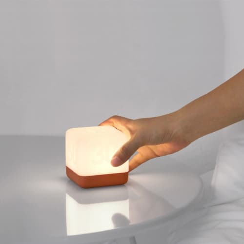 LED Cube Night Light for Kids and Adults, Flip Timer Night Lamp USB Rechargeable Baby Nursery Night Light for Breastfeeding,Movable Light Mood Lights，1200 mAH, Eye Caring