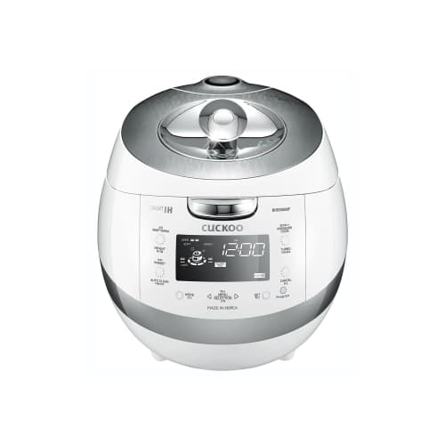 CUCKOO CRP-BHSS0609F 6-Cup Induction Heating Pressure Rice Cooker with Nonstick Inner Pot, 16 Menu Modes, Fuzzy Logic Tech, 3 Voice Guide, Auto Clean (White)