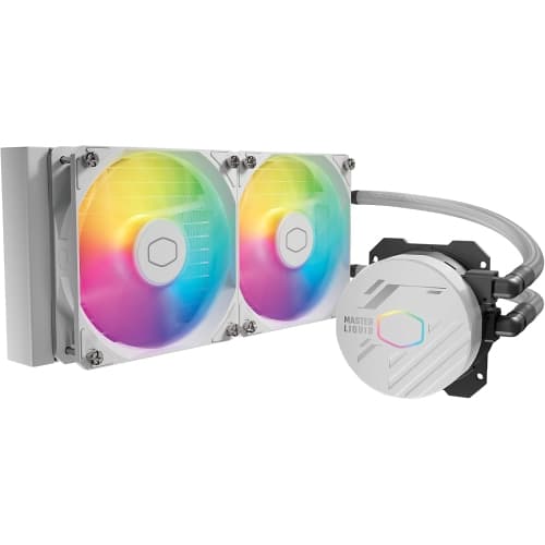 Cooler Master MasterLiquid 240L Core, Gen S Dual Chamber Pump, ARGB 240mm AIO Liquid CPU Cooler (White)
