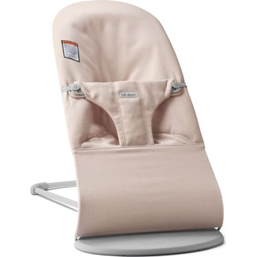 BabyBjorn Bouncer Bliss in Woven Melange Fabric - Light Pink on Light Gray Frame
