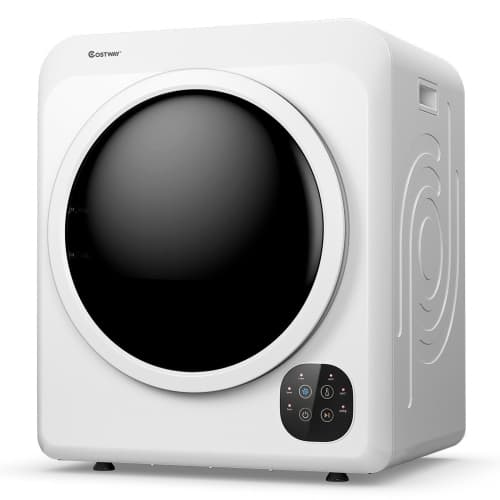 Costway 1700W Electric Portable Clothes Dryer, 13.2 lbs Capacity Front Load Compact Tumble Laundry Dryer, Easy Control Button Panel Downside for Variety Drying Mode, White