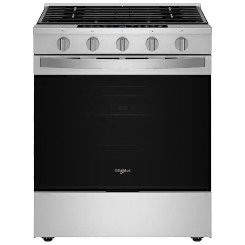 Whirlpool 30" 5.0 Cu. Ft. True Convection 5-Burner Slide-In Gas Air Fry Range (WSGS7530RZ) - Resistant Stainless Steel