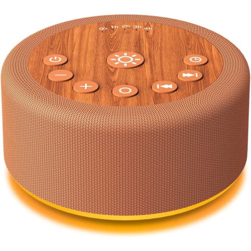 Sleep Sound Machine White Noise Machine 30 Non Looping Sounds 36 Adjustable Volume Memory Function Brown Noise Sounds Machine for Baby Kids Adult,Wood