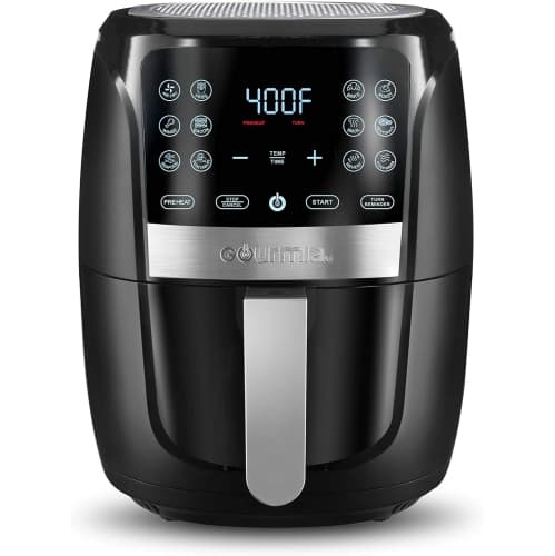 Gourmia Air Fryer Oven Digital Display 5 Quart Large AirFryer Cooker 12 Touch Cooking Presets, XL Air Fryer Basket 1500w Power Multifunction Stainless Steel FRY FORCE 360° (5 QT)