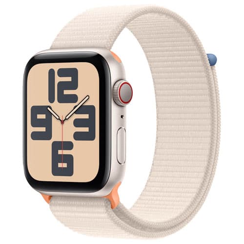 Koodo Apple Watch SE (GPS + Cellular) 44mm Starlight Aluminum Case with Starlight Sport Band - Monthly Tab Payment