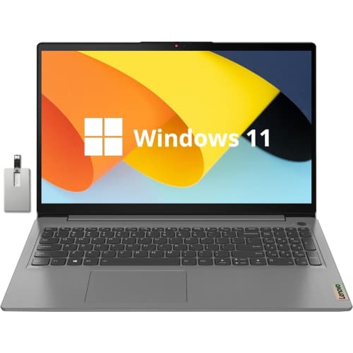 Open Box - Lenovo Ideapad 3i 15.6" FHD IPS Touchscreen Laptop, Intel i3-1115G4, 512GB PCIe SSD, 16GB RAM, Intel UHD Graphics, Numeric Keypad, Windows 11, Gray, 32GB USB Card