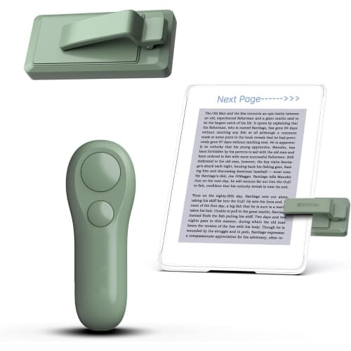 Page Turner for Kindle Paperwhite Oasis Kobo E-Readers Accessories, Remote Page Turner for Ipad Reading Comics, for Phone Taking Photos Camera, Green