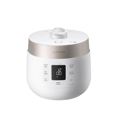 CUCKOO 6-Cup (Uncooked) / 12-Cup (Cooked) Twin Pressure Rice Cooker & Warmer with Nonstick Inner Pot, 16 Menu Options, 3 Voice Guide, Auto Clean (White) CRP-ST0609FW