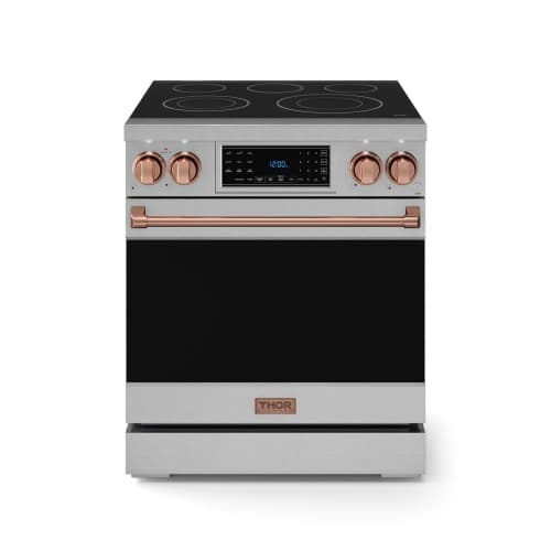 Gordon Ramsay by THOR Kitchen 30 Inch Professional Electric Range with Tilt Panel Touch Control in Stainless Steel/Rose Gold