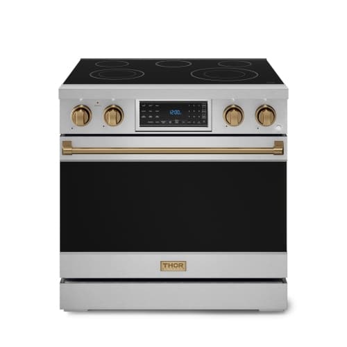 Gordon Ramsay by THOR Kitchen 36 Inch Professional Electric Range with Tilt Panel Touch Control in Stainless Steel/Bronze
