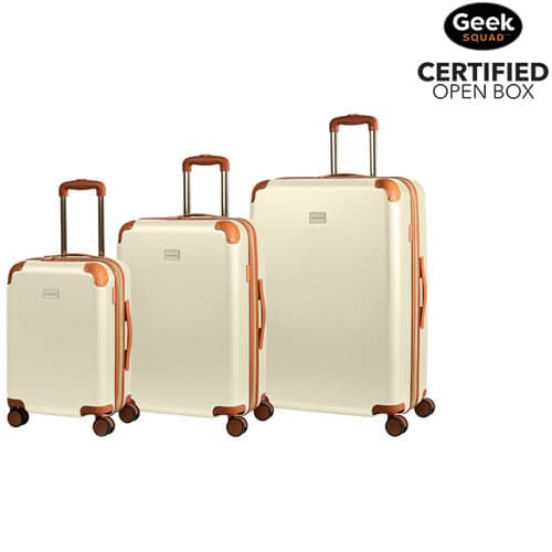Open Box - Champs Freedom Collection 3-Piece Hard Side Expandable Luggage Set - Ivory
