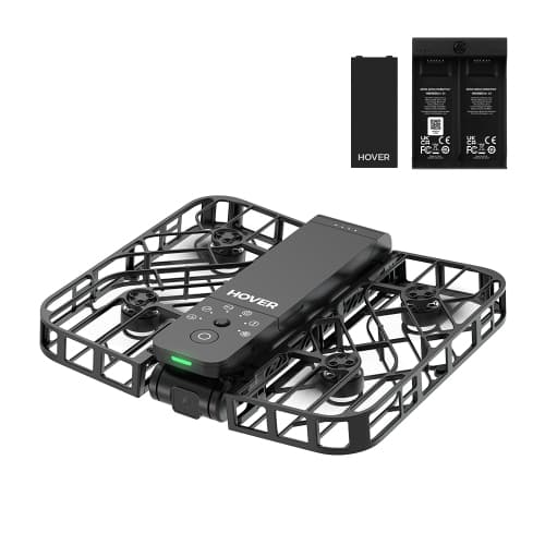 Refurbished (Excellent) - HOVERAir X1 Self-Flying Camera, Pocket-Sized Drone HDR Video Capture with Palm Takeoff, Intelligent Flight Paths & Many More - Black (Combo)