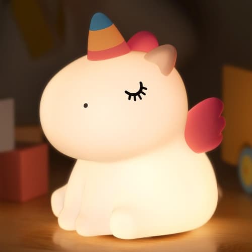 Night Light for Kids LED Bedside Lamp Rechargeable Cordless 7 Colors Touch Sensor Silicone Nursery Night Lights for Kids Room Cute Lamp Room Decor
