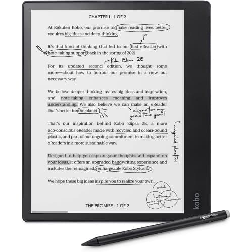 Refurbished (Good) - Kobo Elipsa 2E 10.3" Digital eReader with Stylus 2